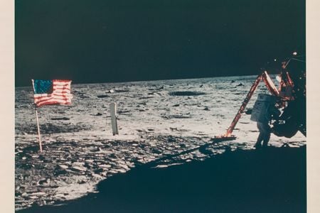 The only photograph of Neil Armstrong on the moon resurfaced in the 1980s after years of obscurity.