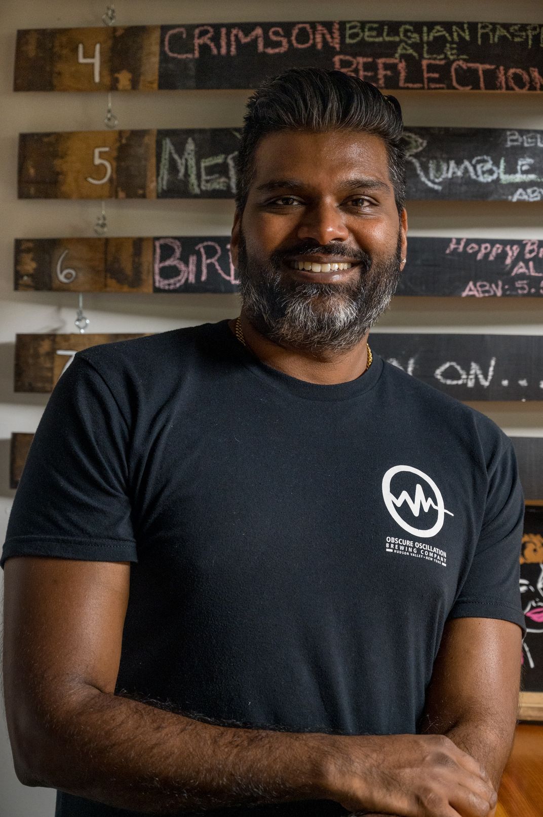 A micro brewery owner has a bar in his garage. Smithsonian Photo