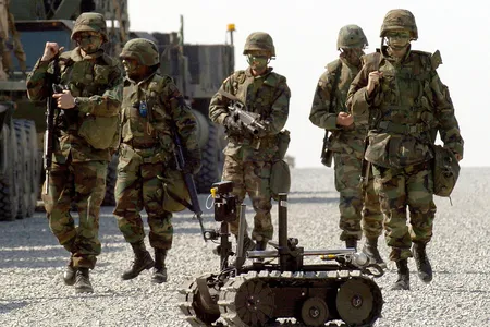The new A.I. systems are more complex than this bot photographed in 2005. 