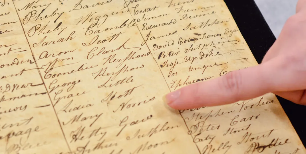 1801 poll list from New Jersey's Montgomery Township