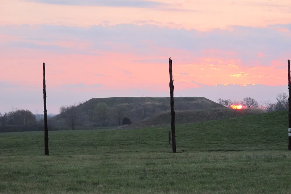 View of Monks Mound from Woodhenge Circle
