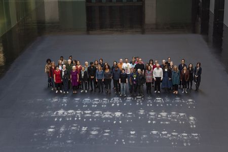 Visitors interacting with the art at Tania Bruguera's new show