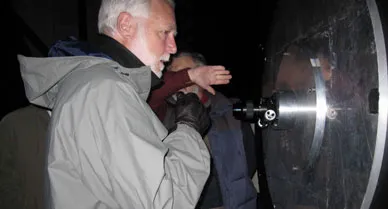 An eyepiece on the 6.5 meter Magellan/Clay telescope allows Secretary Clough to see amazing sights in the night sky