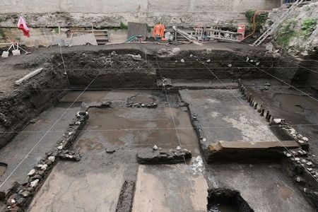 Excavators discovered the underground ritual site&nbsp;beneath Garibaldi Plaza, formerly part of the Aztec capital of Tenochtitl&aacute;n.
