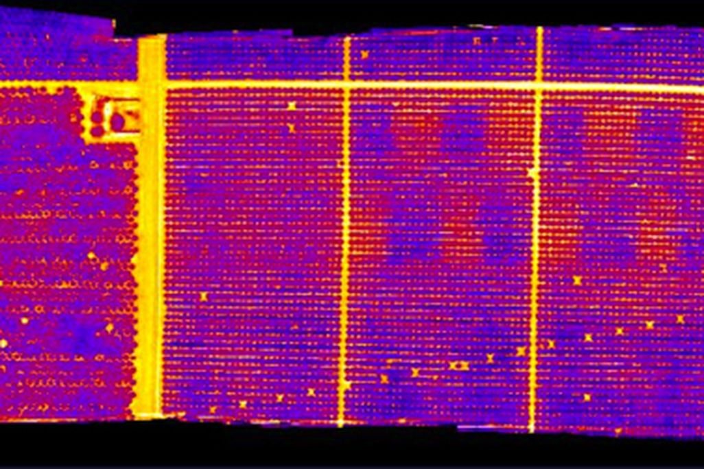 A thermal infrared image of orchard water levels