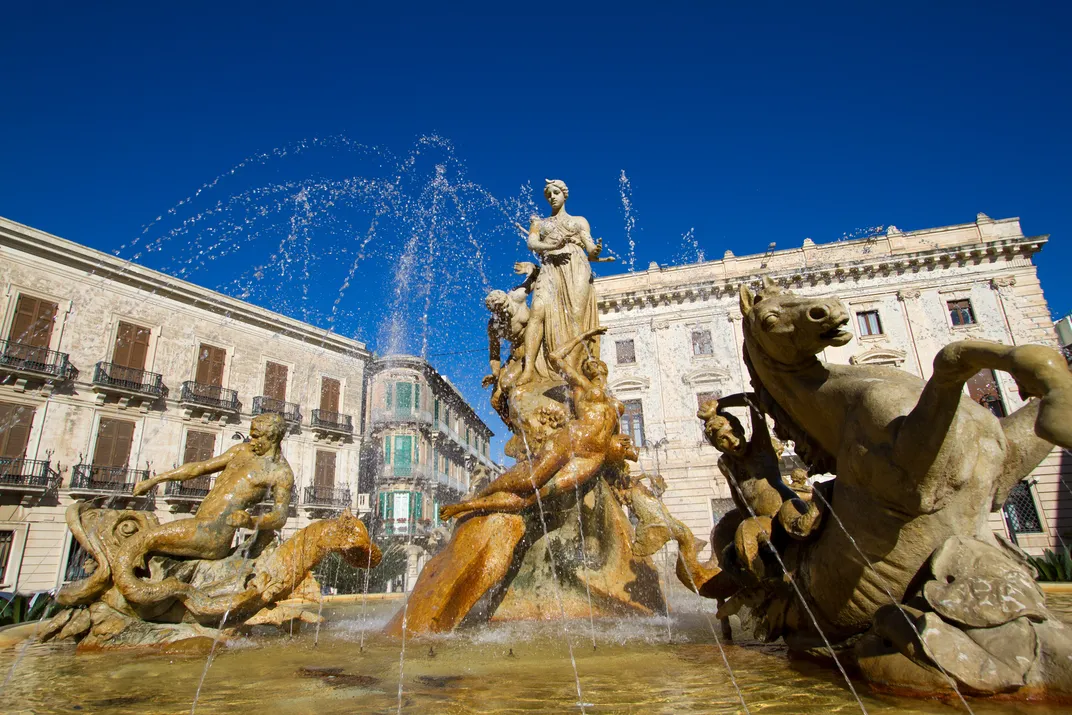 Fountain of Diana in Ortygia, Syracuse