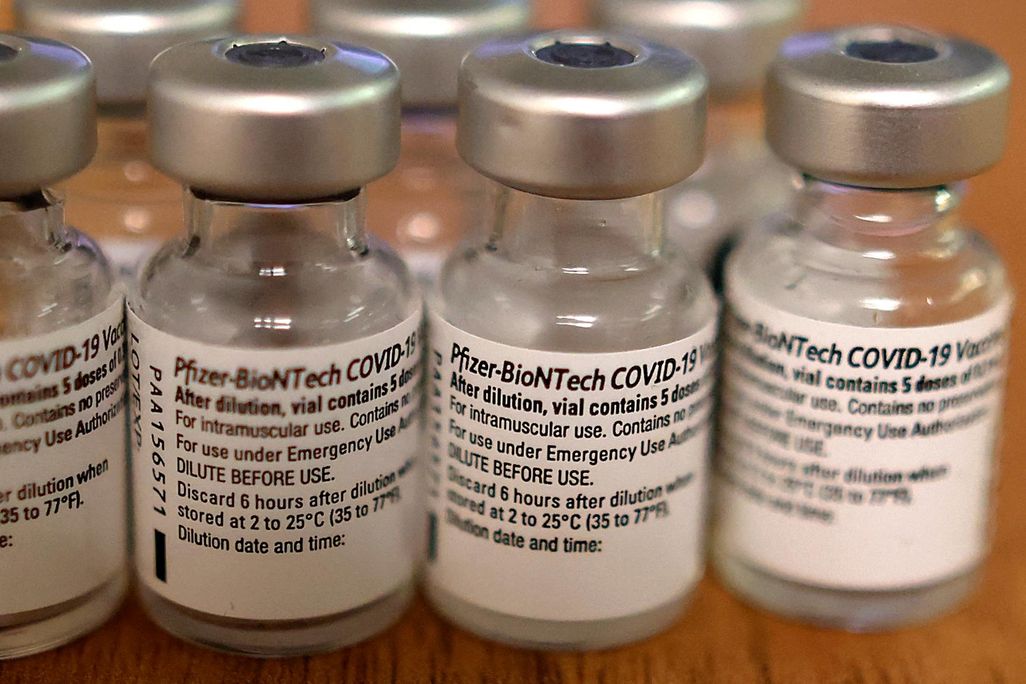 Vials of the Pfizer-BioNTech vaccine