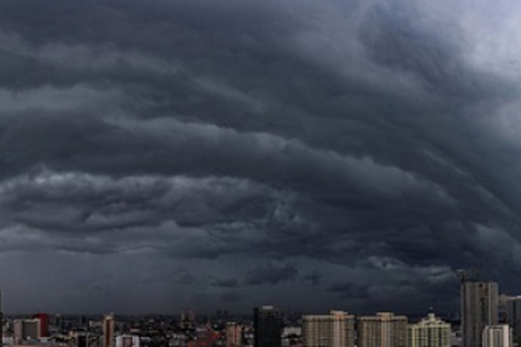 A storm rolls in above Bangkok