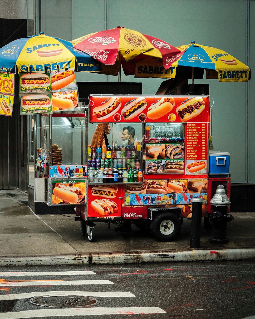 a hot dog stand