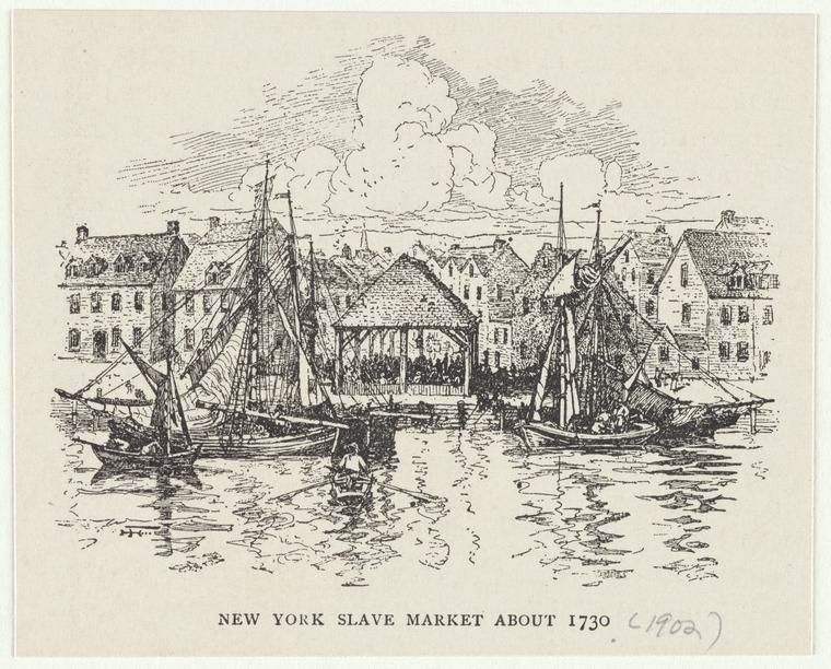 New York slave market about 1730