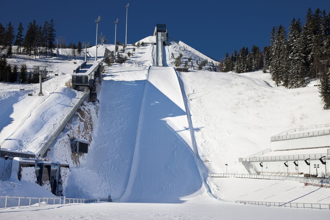 Image of ski jumping ramp. 