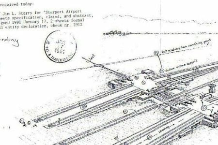 Jim Starry's patent drawing for the Starport airport design