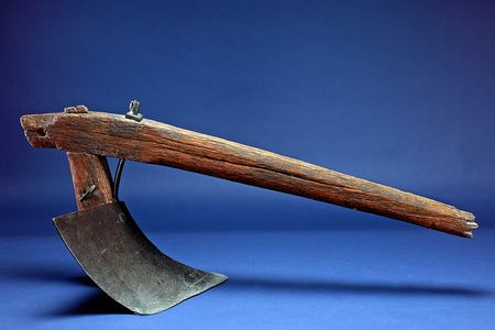 Tradition holds that this plow, held in the Smithsonian collections, is one of the first three plows that John Deere personally forged.