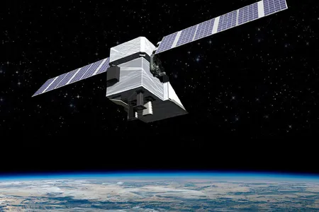 An artist&rsquo;s redendering of MethaneSAT, a satellite that will be launched this year and will be able to find leaks of the greenhouse gas.