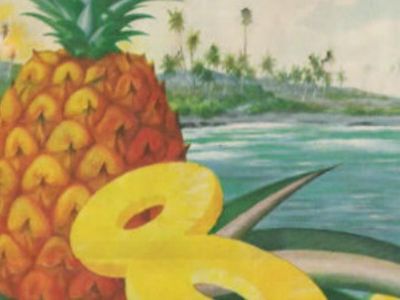 An advertisement for Dole canned pineapple, circa 1940s.