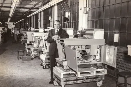 Xerox founder Joe Wilson with the 914, which could make copies up to 9 by 14 inches. 