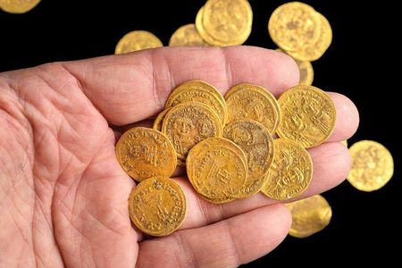 The 44 solid gold coins dating back to the Byzantine era were discovered at the&nbsp;Hermon Stream Nature Reserve.