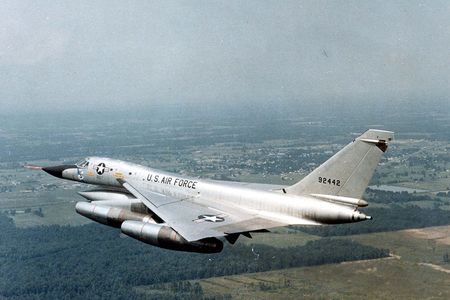 Convair B-58A Hustler in flight.
