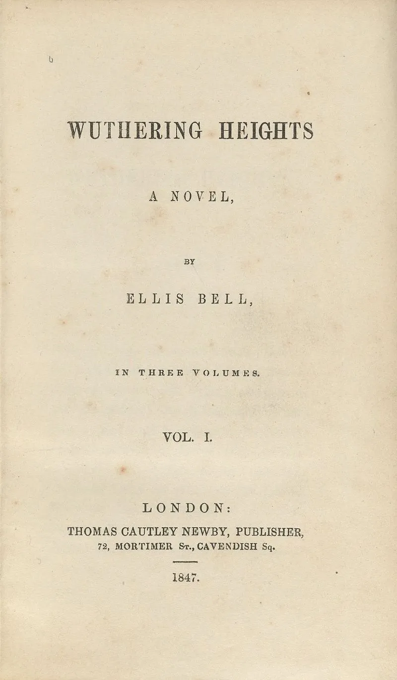 Original title page of Wuthering Heights​​​​​​​