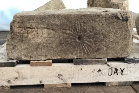 A probable witches' mark found at the site of the abandoned St. Mary's church in Buckinghamshire, England
