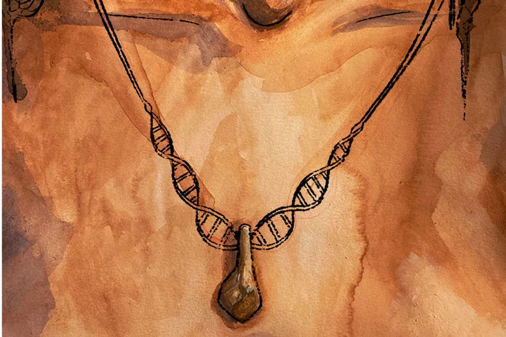Illustration of woman's neck wearing a necklace