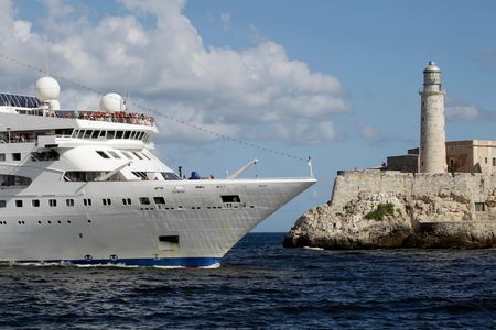 Spanish cruise ship 'Gemini' enters Havana Harbor. Americans are now legally able to book a cruise to Havana through a Canadian cruise line.
