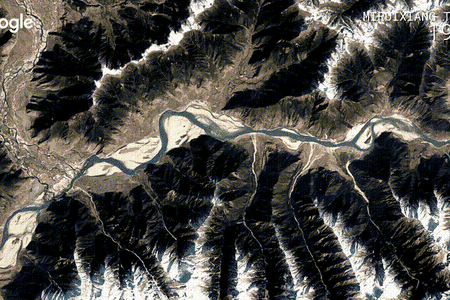 Meandering river in Nyingchi, Tibet, China