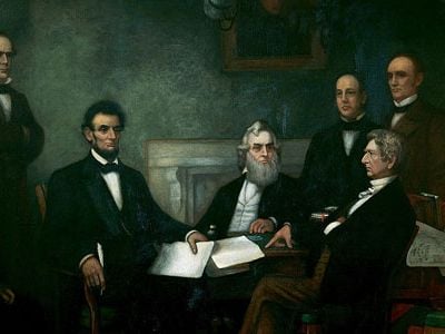First Reading of the Emancipation Proclamation of President Lincoln by Francis Bicknell Carpenter.
