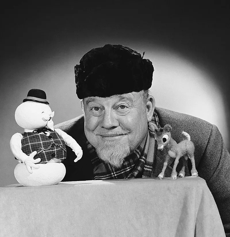 Burl Ives with Sam the Snowman and Rudolf