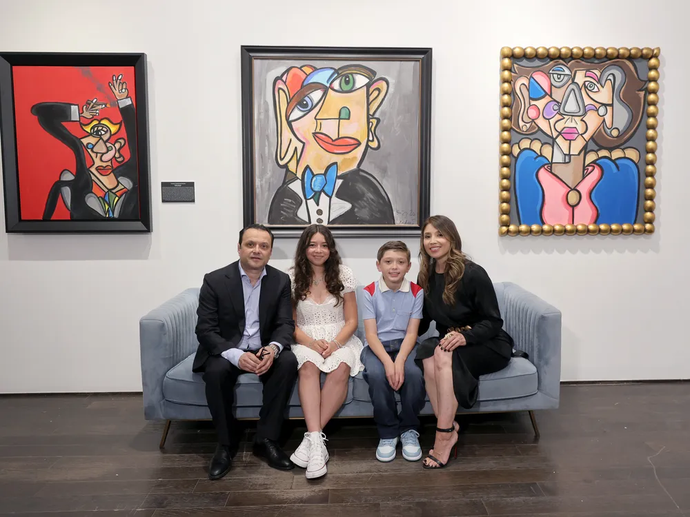Young artist Andres Valencia and his family