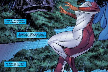 Comic book illustration from La Borinqueña #1,written and created by Edgardo Miranda-Rodriguez. Illustration by Will Rosado and digital colors by Juan Fernández.© 2016 SomosArte, LLC.