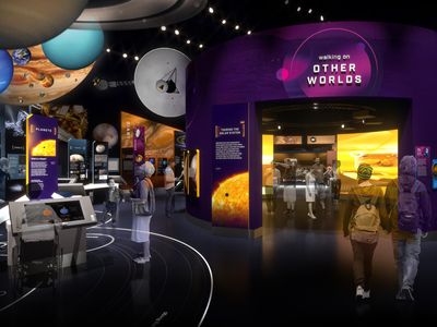 A new immersive Museum gallery is being designed to give visitors the impression of walking on moons and other planets.