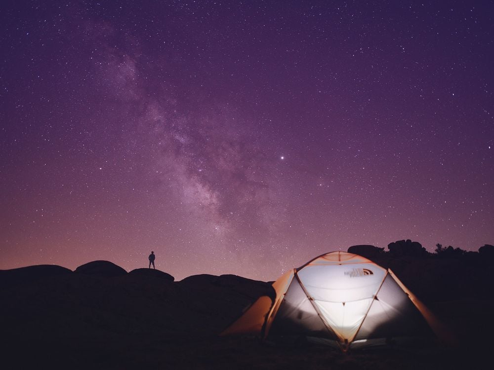 Tent and night sky