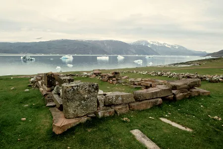 The site of Brattahlid, the eastern settlement Viking colony in southwestern Greenland founded by Erik the Red near the end of the 10th century A.D. 