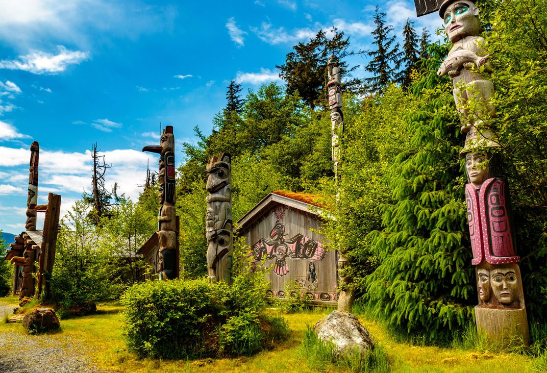 Totems and clan house, Ketchikan