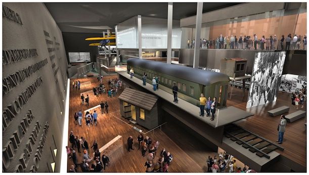 As depicted in this rendering of the museum interior'