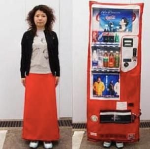 A woman in Japan turns herself into a vending machine.