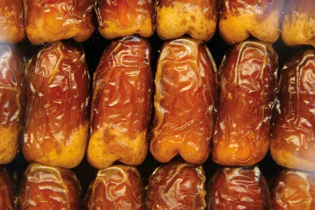 Dried&nbsp;medjool&nbsp;dates at a market in Al-Ain, United Arab Emirates.
