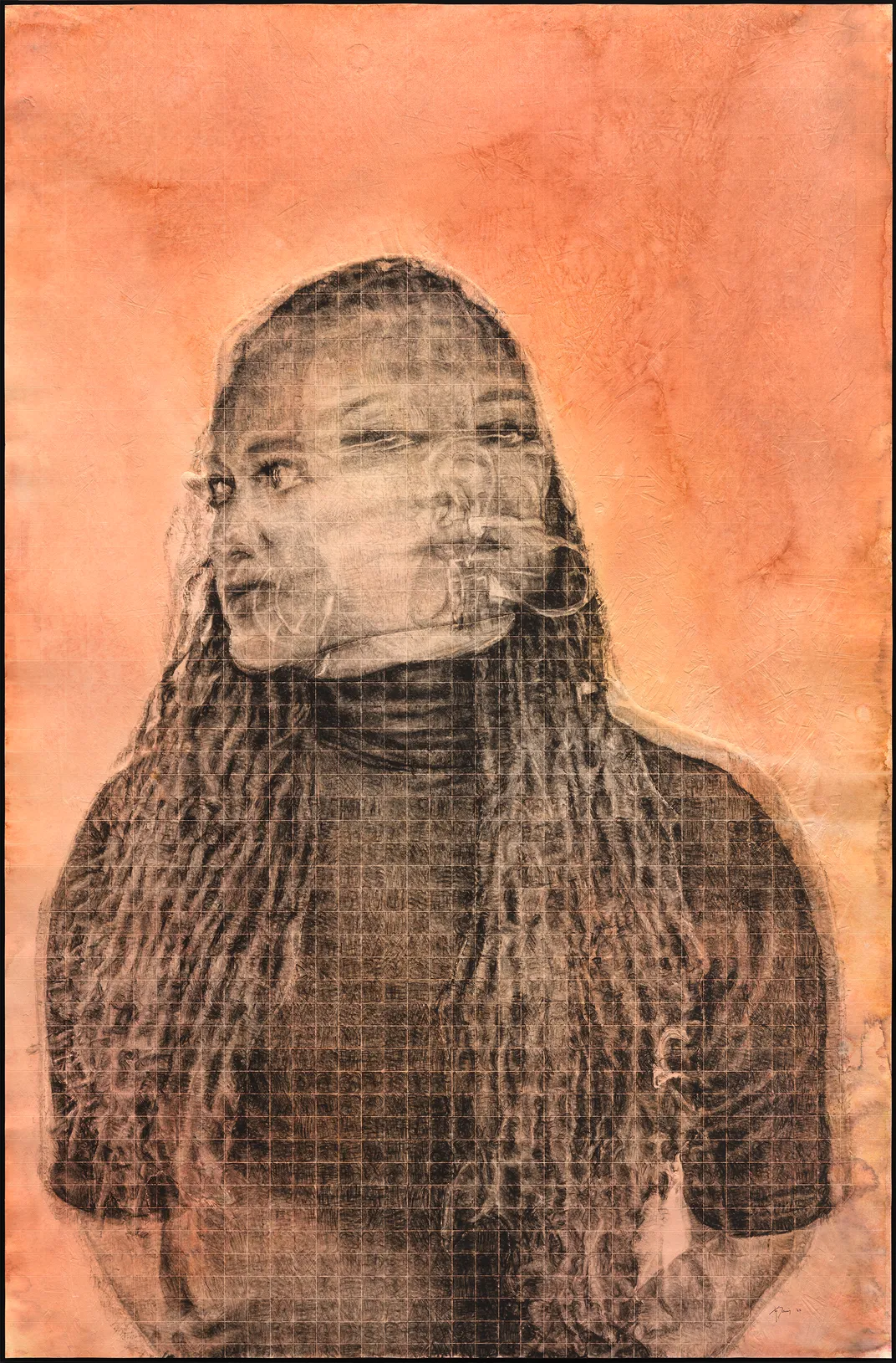 Kenturah Davis, AVA, 2022, oil stamp on kozo paper