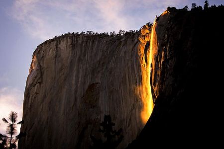 Photographers gather at the eastern edge of El Capitan in February, eager to capture Yosemite's "firefall."