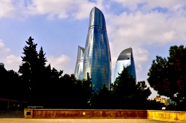 The Flame Towers of Baku as Rain Turned to Sun thumbnail