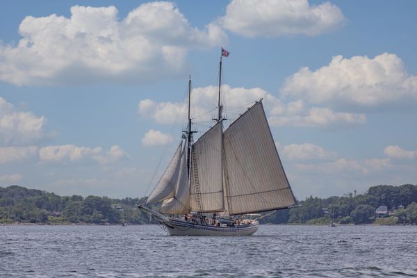 American Schooner in the Waters of Rockland Harbor in Maine [ME6544] thumbnail