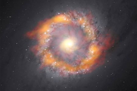 An image of the galaxy NGC 1097, home to the black hole researchers just weighed