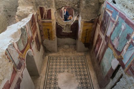 Inside the one of the newly restored houses of Pompeii