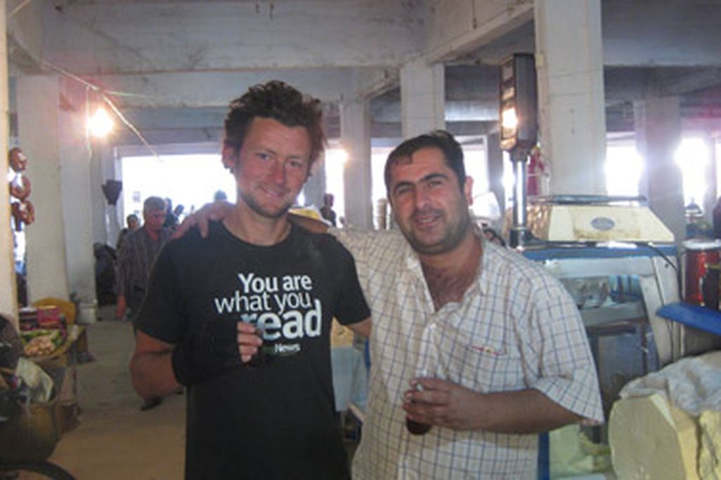 Friends are easily made - and tea quickly served - while tasting cheese at the town bazaar.
