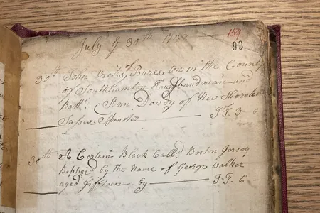 Baptism records identifying the boy