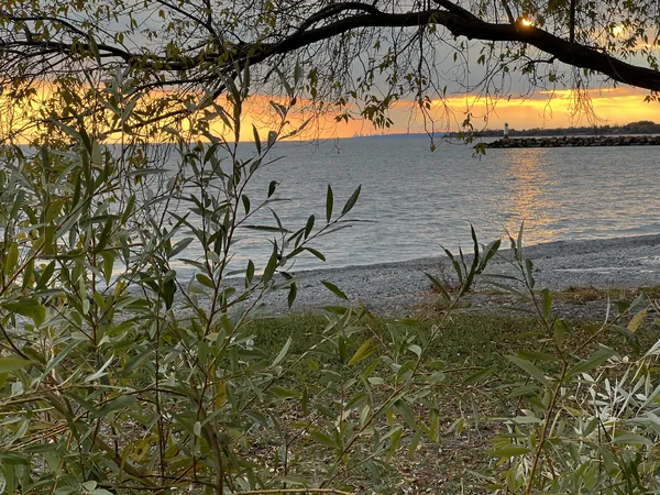 November sunset on Lake Ontario at Whitby, Ontario thumbnail