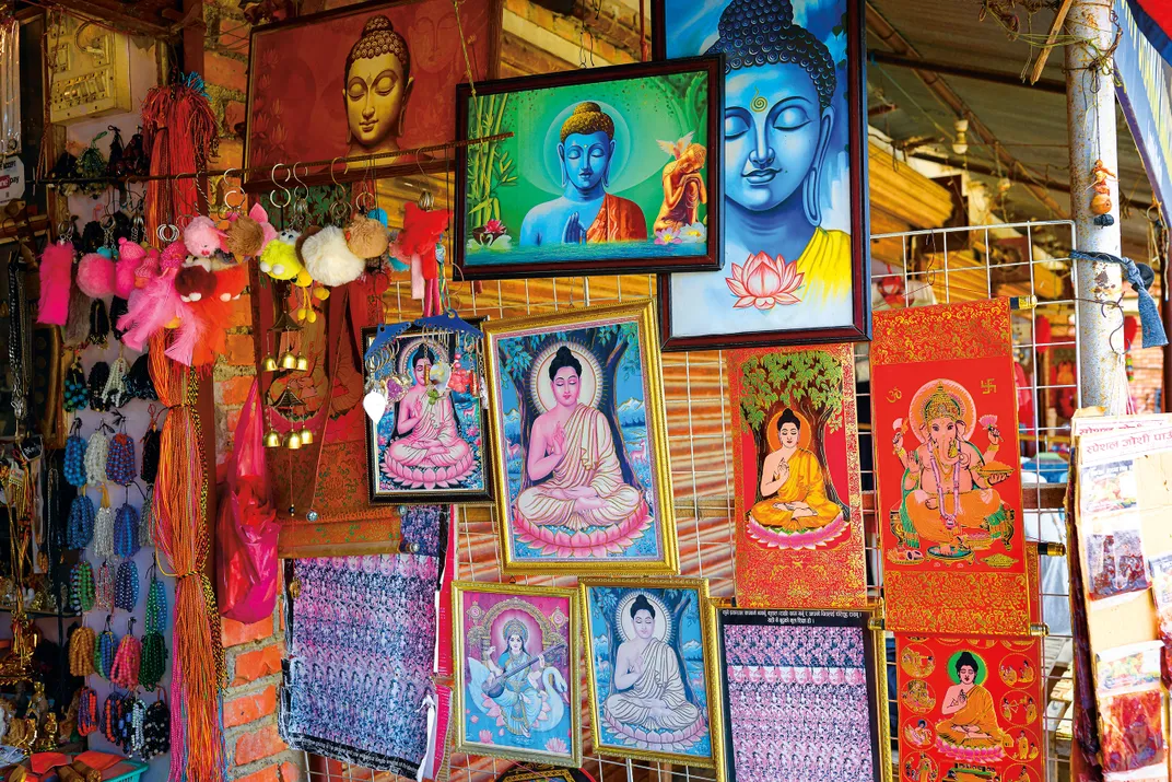 A souvenir shop in Lumbini.