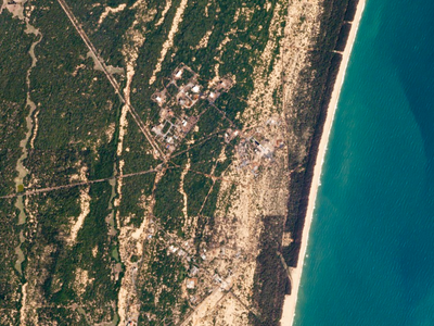 A Planet Labs satellite took this image of India's PSLV launch site just two days ago. A fleet of 88 more satellites will launch from here on February 15, Indian time.