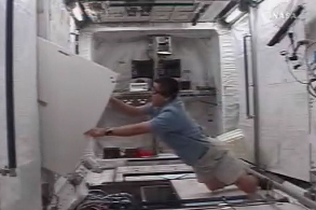 The International Space Station opens a new European module.